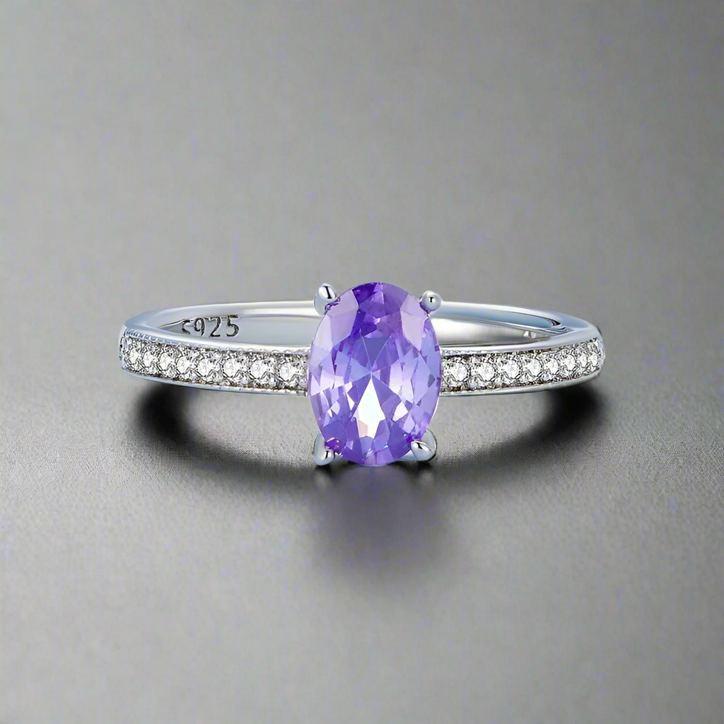 Tanzanite Pave Silver Cocktail Ring