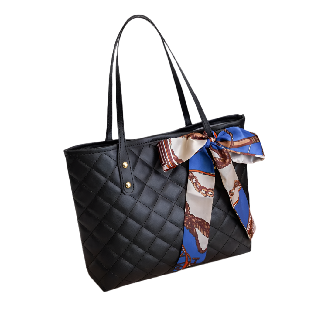 Large Pillow Print Tote with Scarf