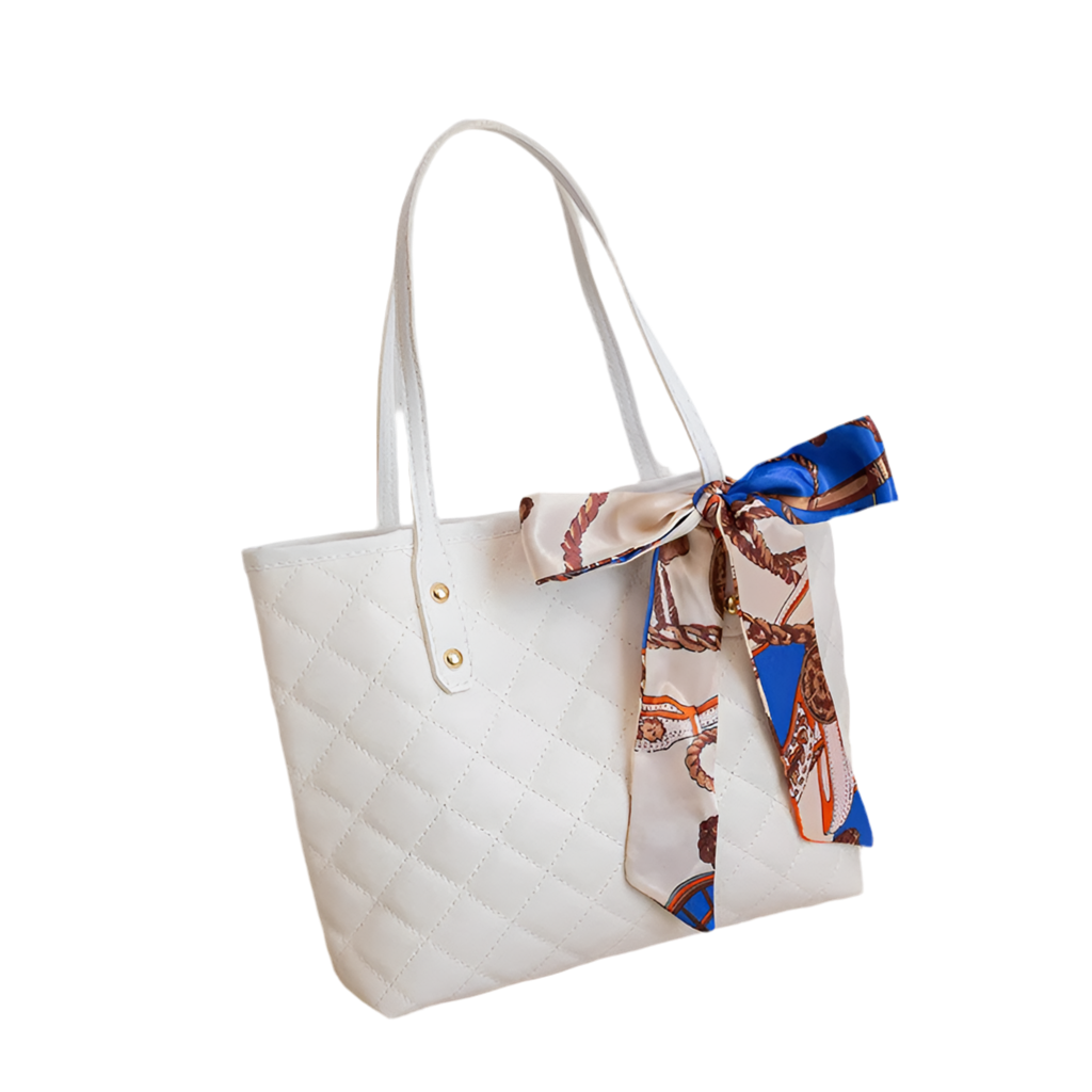 Large Pillow Print Tote with Scarf