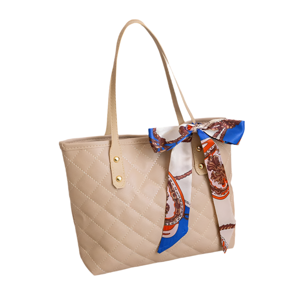 Large Pillow Print Tote with Scarf