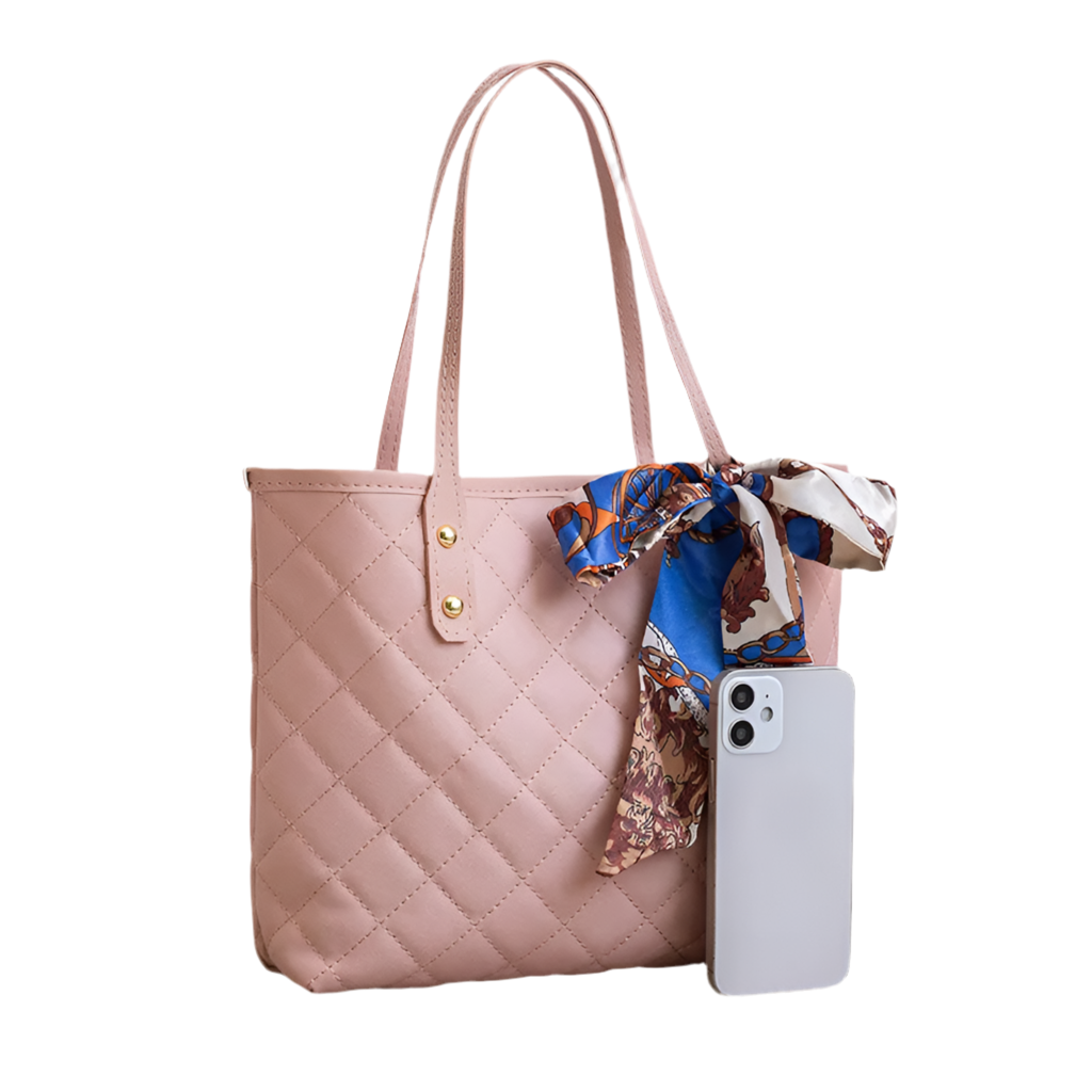 Large Pillow Print Tote with Scarf