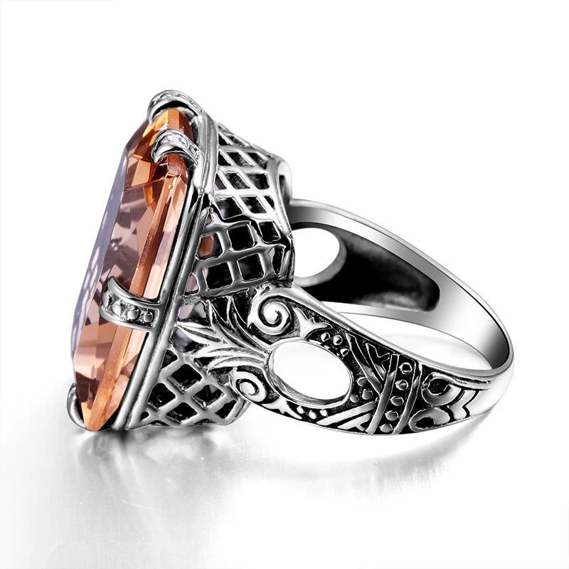 Square Cut Silver Bridal Ring